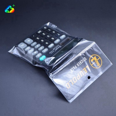 Plastic Header Electronics and Wires Packaging Bag with self-adhesive tape